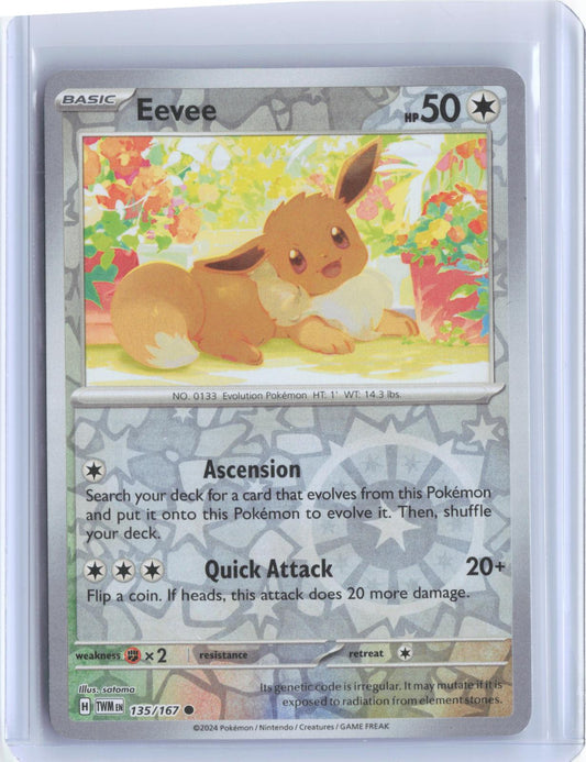 Eevee 135/167 Common Twilight Masquerade Pokemon Reverse Holo