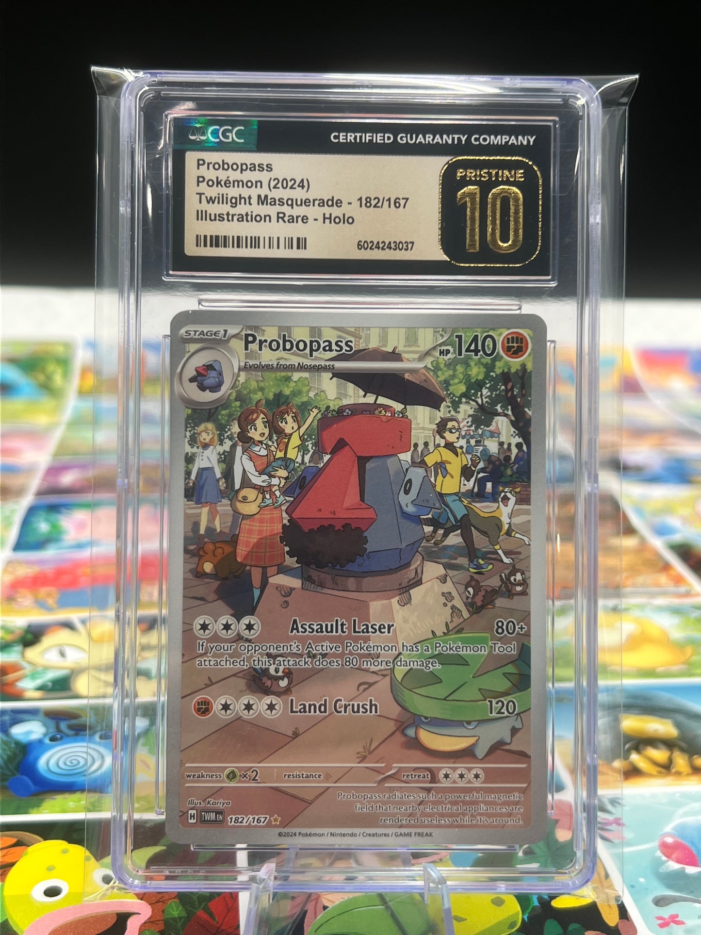 CGC 10 Pristine 10 Probopass 182/167 Pokémon Twilight Masquerade IR Graded Pokémon TCG