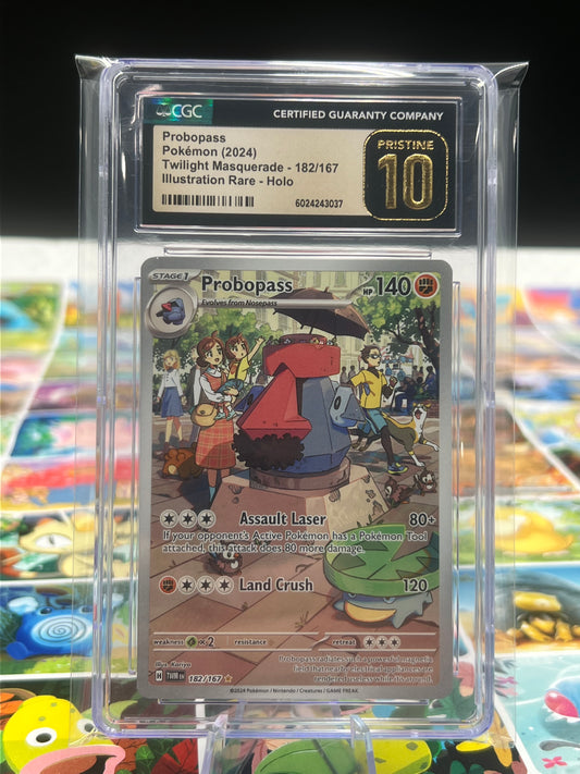 CGC 10 Pristine 10 Probopass 182/167 Pokémon Twilight Masquerade IR Graded Pokémon TCG