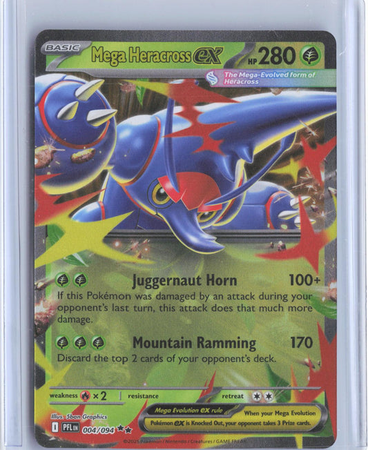 Mega Heracross ex 004/094 Double Rare Phantasmal Flames Pokemon Holo