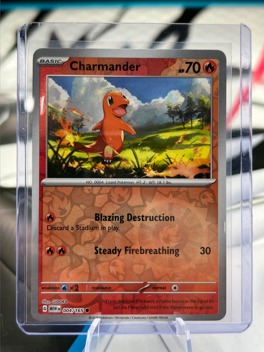 Charmander Reverse Holo - 004/165 - SV: Scarlet & Violet 151 (MEW) Pokémon TCG