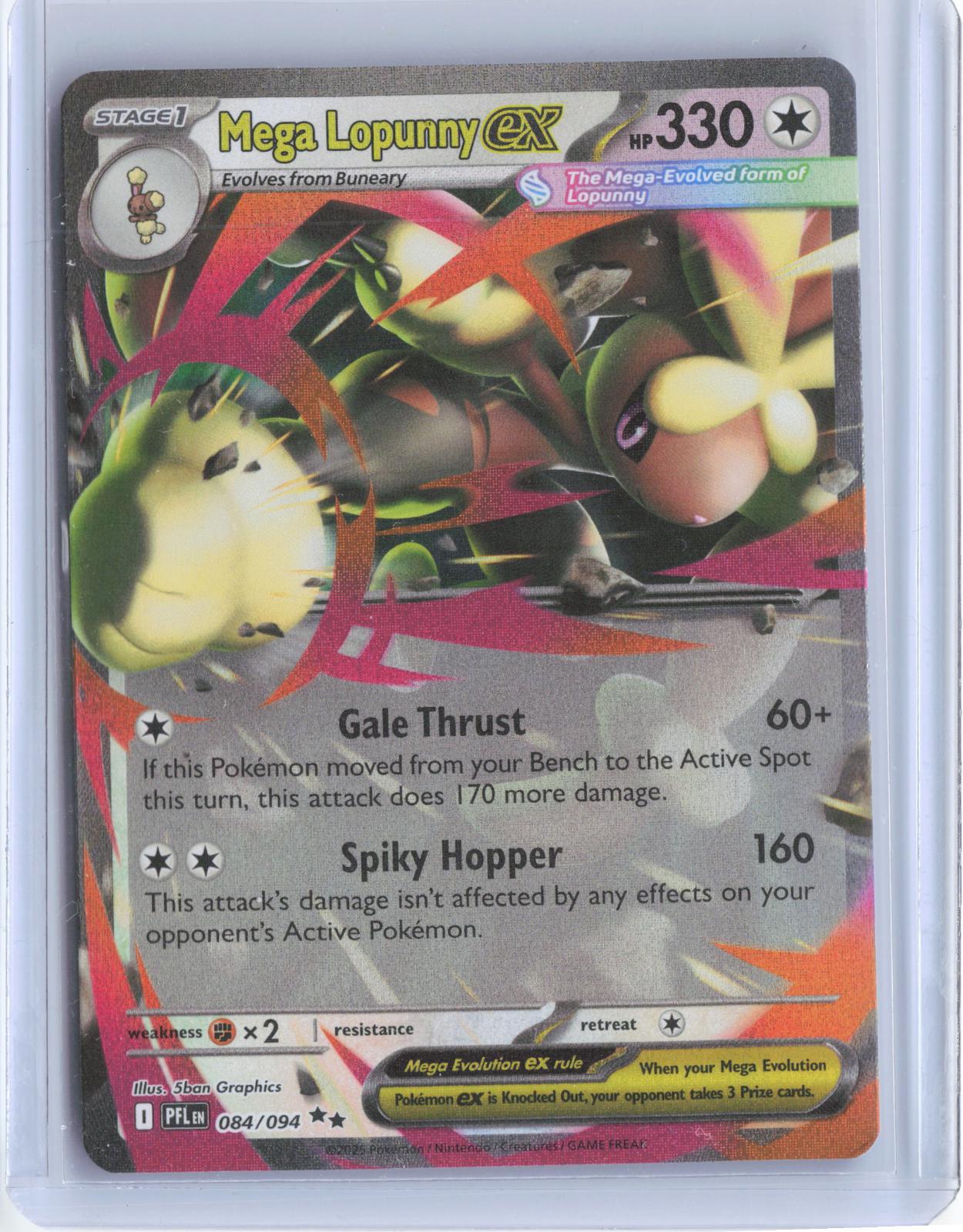 Mega Lopunny ex 084/094 Double Rare Phantasmal Flames Pokemon Holo