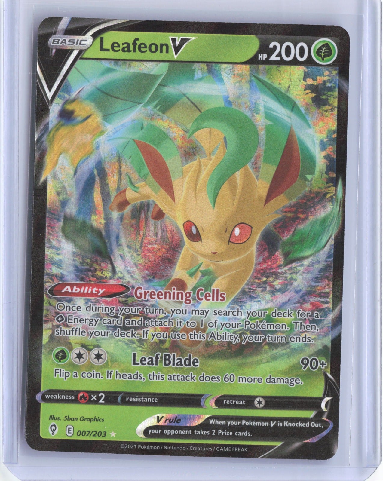 Leafeon V Holo Ultra Rare SWSH07: Evolving Skies 007/203 