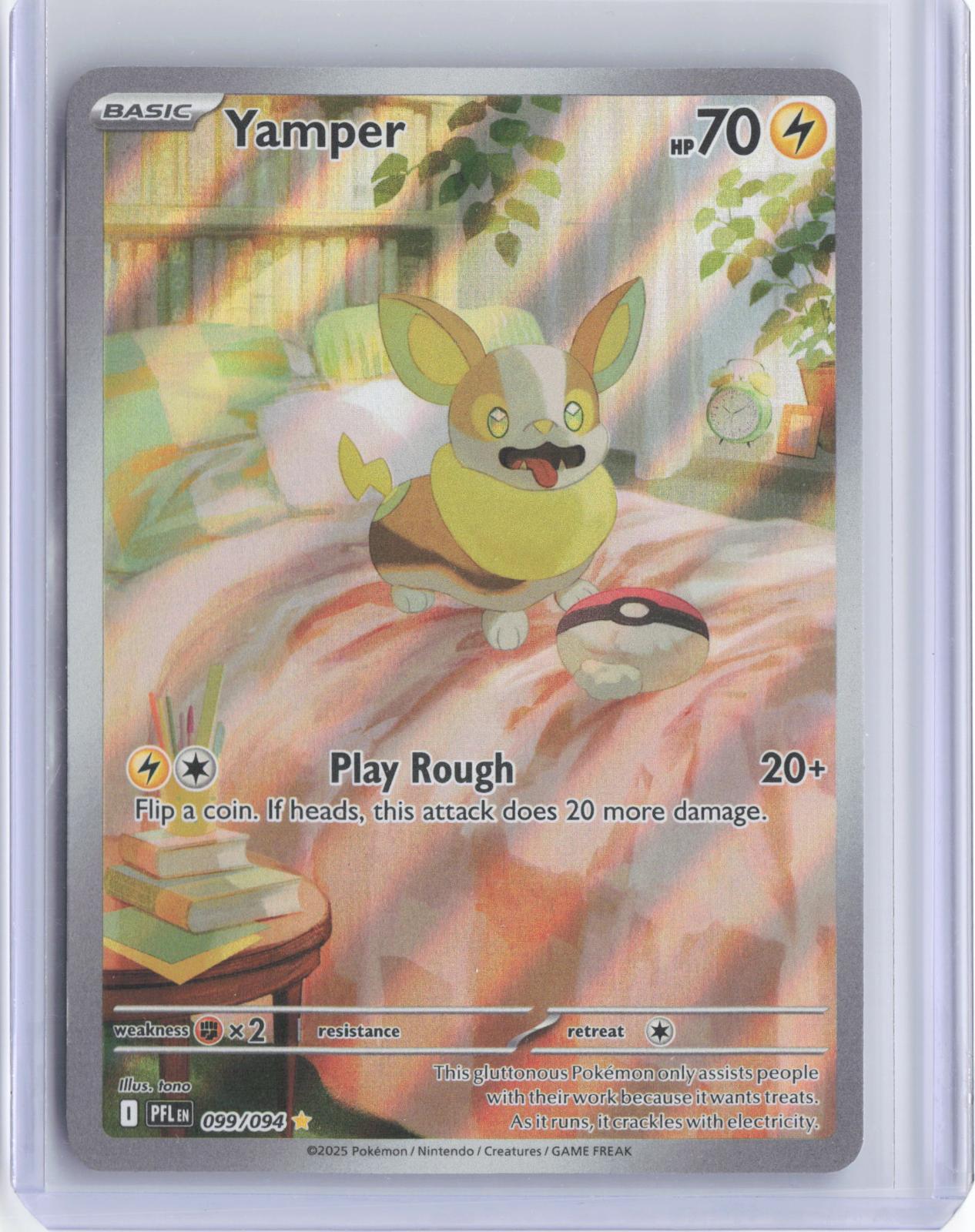 Yamper 099/094 Illustration Rare Phantasmal Flames Pokemon Holo