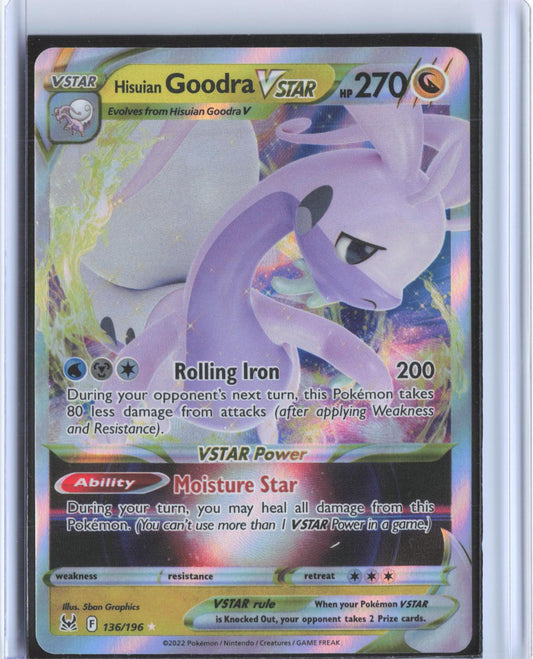 Hisuian Goodra VSTAR 136/196 Holo VSTAR Rare Lost Origin Pokemon