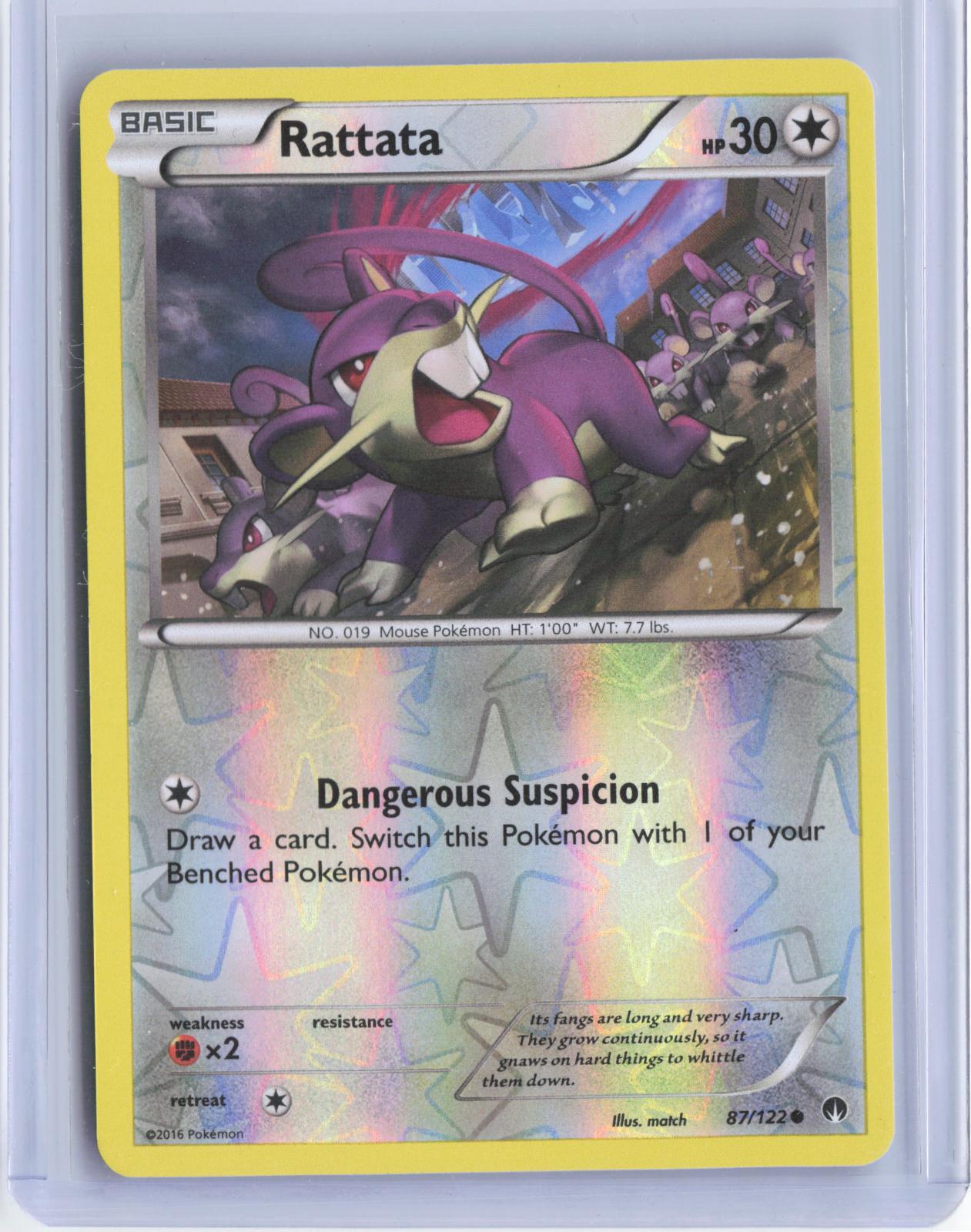 Rattata 87/122 Common BREAKpoint Pokemon Reverse Holo TCG Card