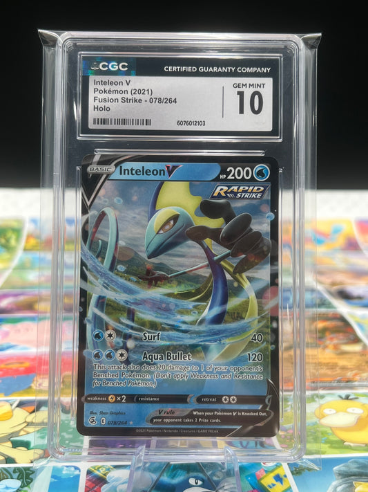 CGC 10 Inteleon V 078/264 - SWSH08: Fusion Strike (SWSH08) Graded Pokémon TCG