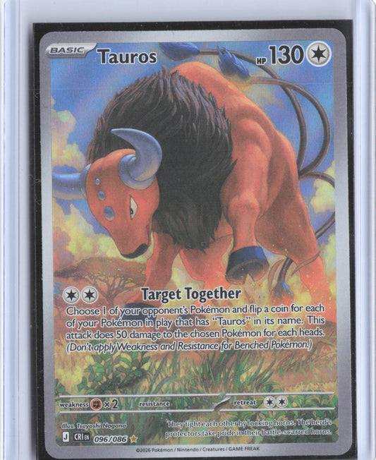 Tauros 096/086 Holo Illustration Rare Chaos Rising Pokemon