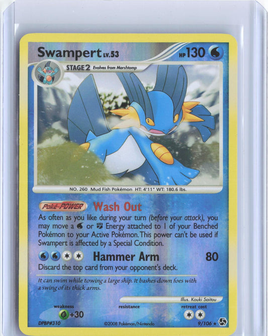 Swampert 9/106 Holo Rare Great Encounters Pokemon Reverse Holo TCG Card