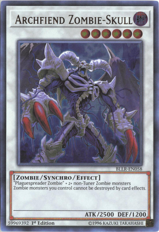 Archfiend Zombie-Skull BLLR-EN058 Battles of Legend: Light's Revenge Yu-Gi-Oh 1st Edition