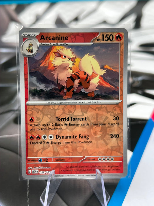 Arcanine Reverse Holo 059/165 - SV: Scarlet & Violet 151 (MEW) Pokémon Card TCG