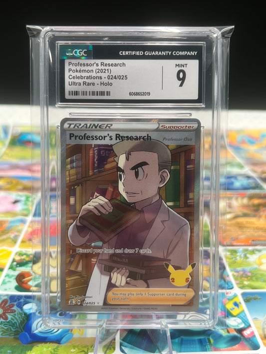 CGC 9 Professor's Research (Full Art) 024/025 - Celebrations (CLB) Graded Pokémon TCG