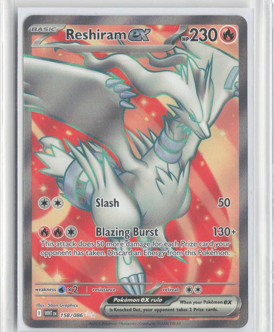 Reshiram ex 158/086 Holo Ultra Rare White Flare Pokemon