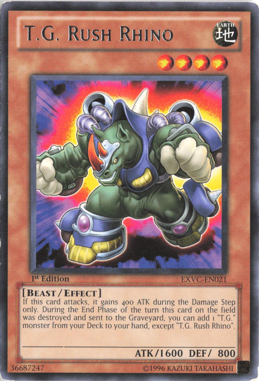 T.G. Rush Rhino EXVC-EN021 Rare Extreme Victory Yu-Gi-Oh 1st Edition