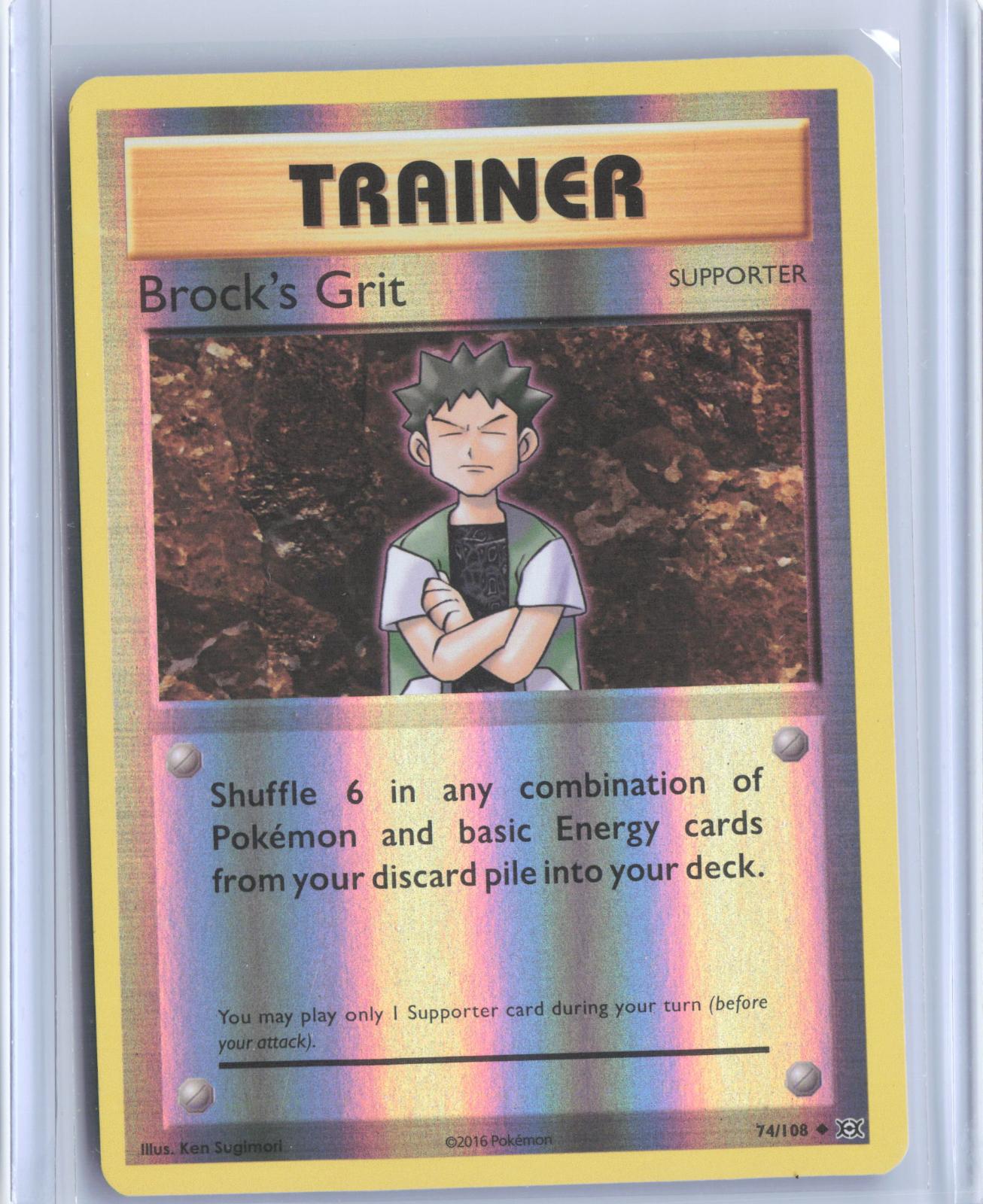 Brock's Grit 74/108 Uncommon Evolutions Pokemon Reverse Holo TCG Card