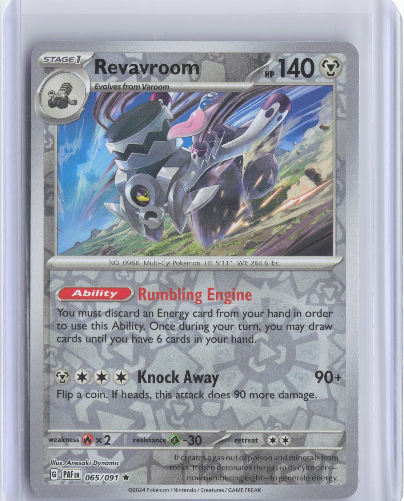 Revavroom 065/091 Rare Paldean Fates Pokemon Reverse Holo TCG Card