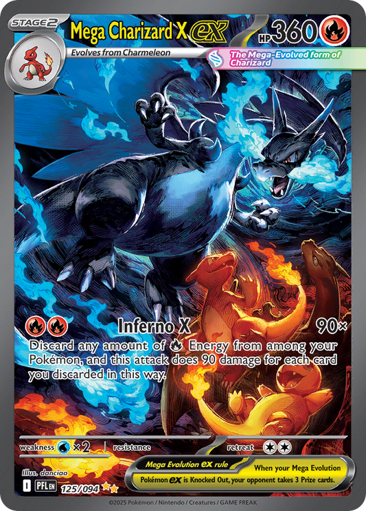 Mega Charizard X ex 125/094 Phantasmal Flames Pokemon Holo