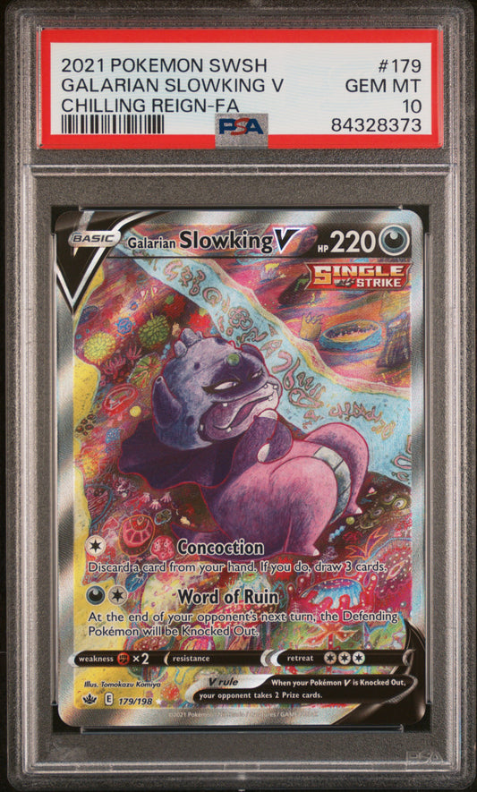 PSA 10 Galarian Slowking V (Alternate Full Art) - SWSH06: Chilling Reign (SWSH06) Pokémon TCG