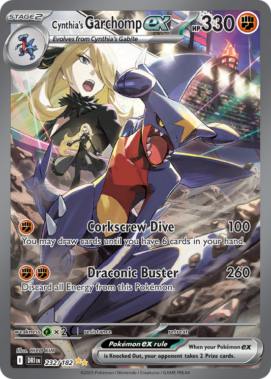 Cynthia's Garchomp ex 232/182 Destined Rivals Pokemon Holo