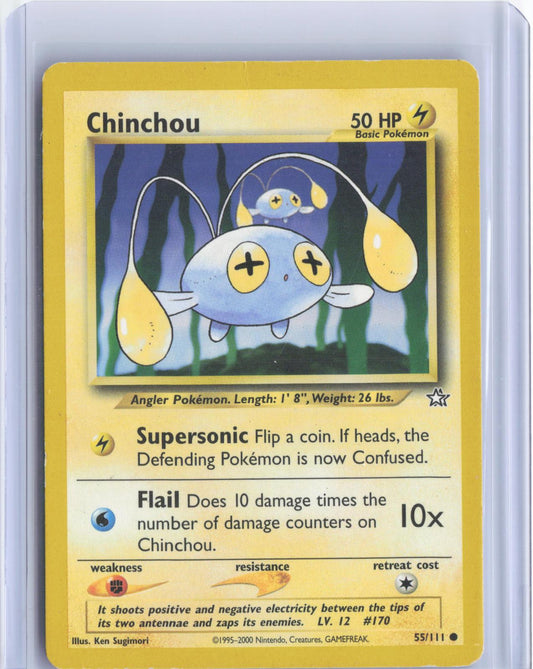 Chinchou 55/111 Common Neo Genesis Pokemon Unlimited TCG Card