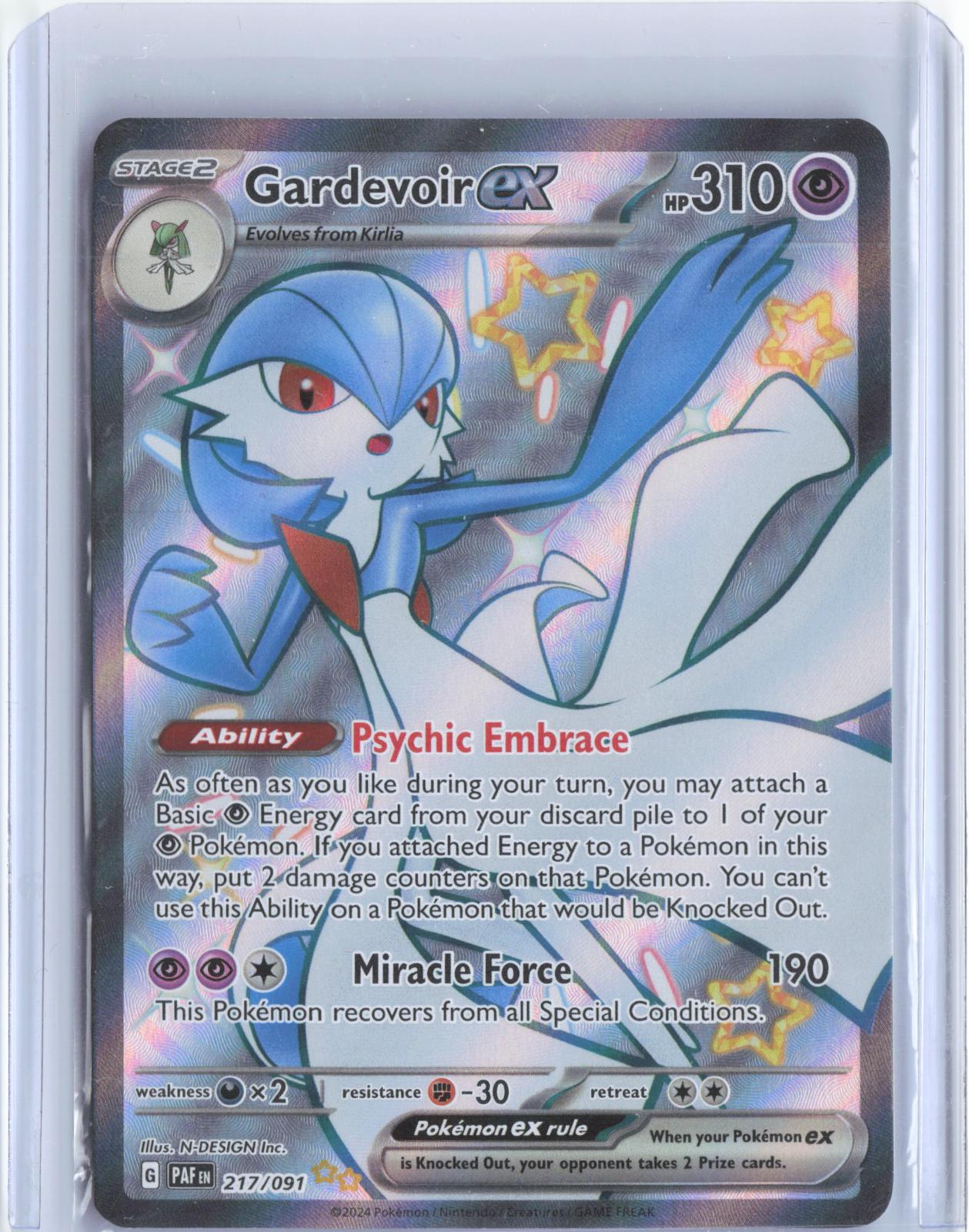 Gardevoir ex 217/091 Shiny Ultra Rare Paldean Fates Pokemon Holo