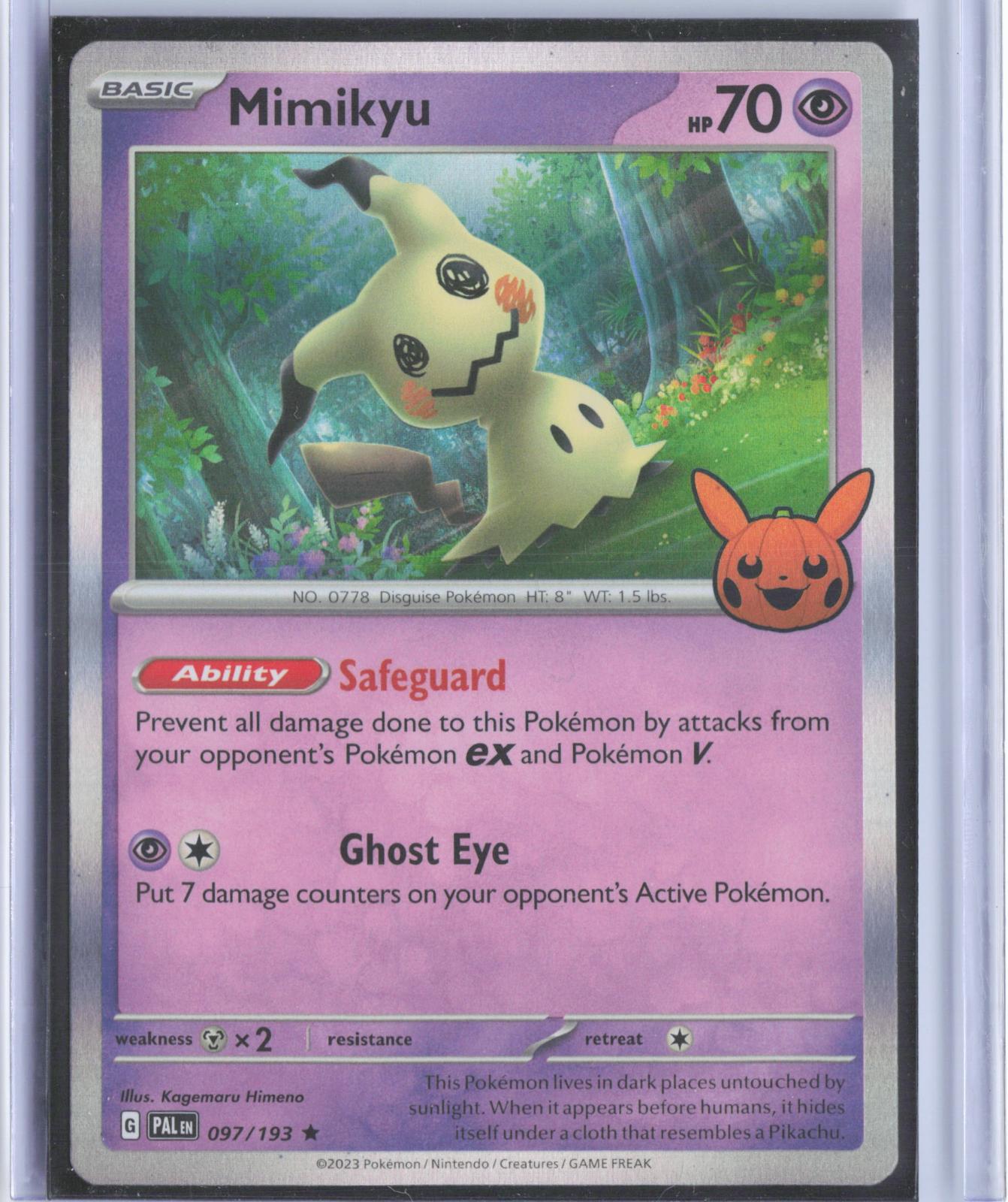 Mimikyu 097/193 Holo Rare Trick or Trade BOOster 2023 Pokemon TCG Card