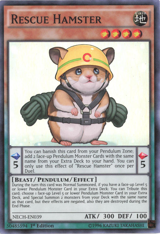 Rescue Hamster NECH-EN039 Super Rare The New Challengers Yu-Gi-Oh 1st Edition