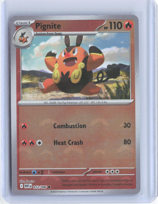 Pignite (Poke Ball Pattern) 012/086 Common White Flare Pokemon TCG Card