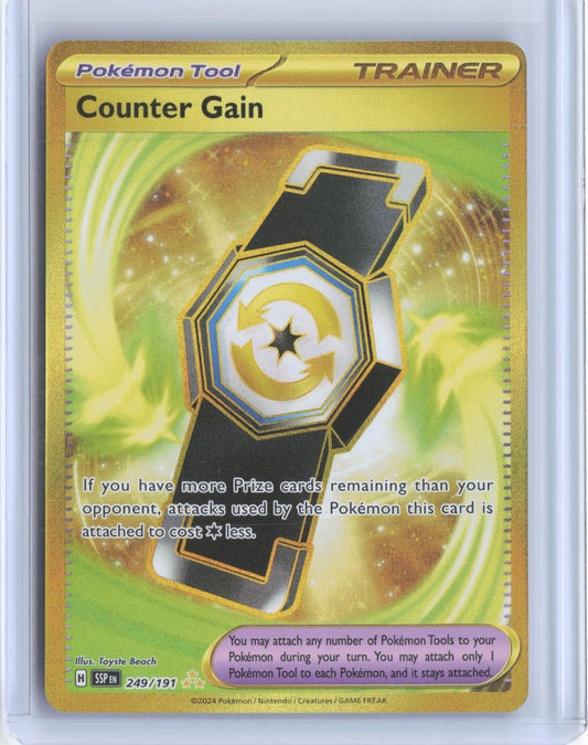 Counter Gain 249/191 Hyper Rare Surging Sparks Pokemon Holo