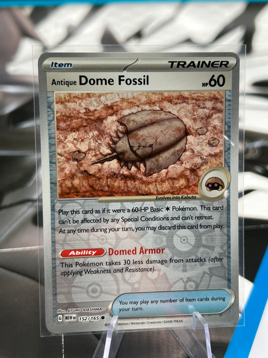 Antique Dome Fossil Reverse Holo 152/165 - SV: Scarlet & Violet 151 (MEW) Pokémon Card TCG
