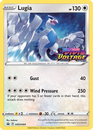 Lugia (Prerelease) SWSH069 Holo Promo Sword & Shield Promo Pokemon Holo TCG Card