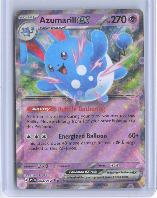 Azumarill ex 084/217 Double Rare Ascended Heroes Pokemon Holo TCG Card