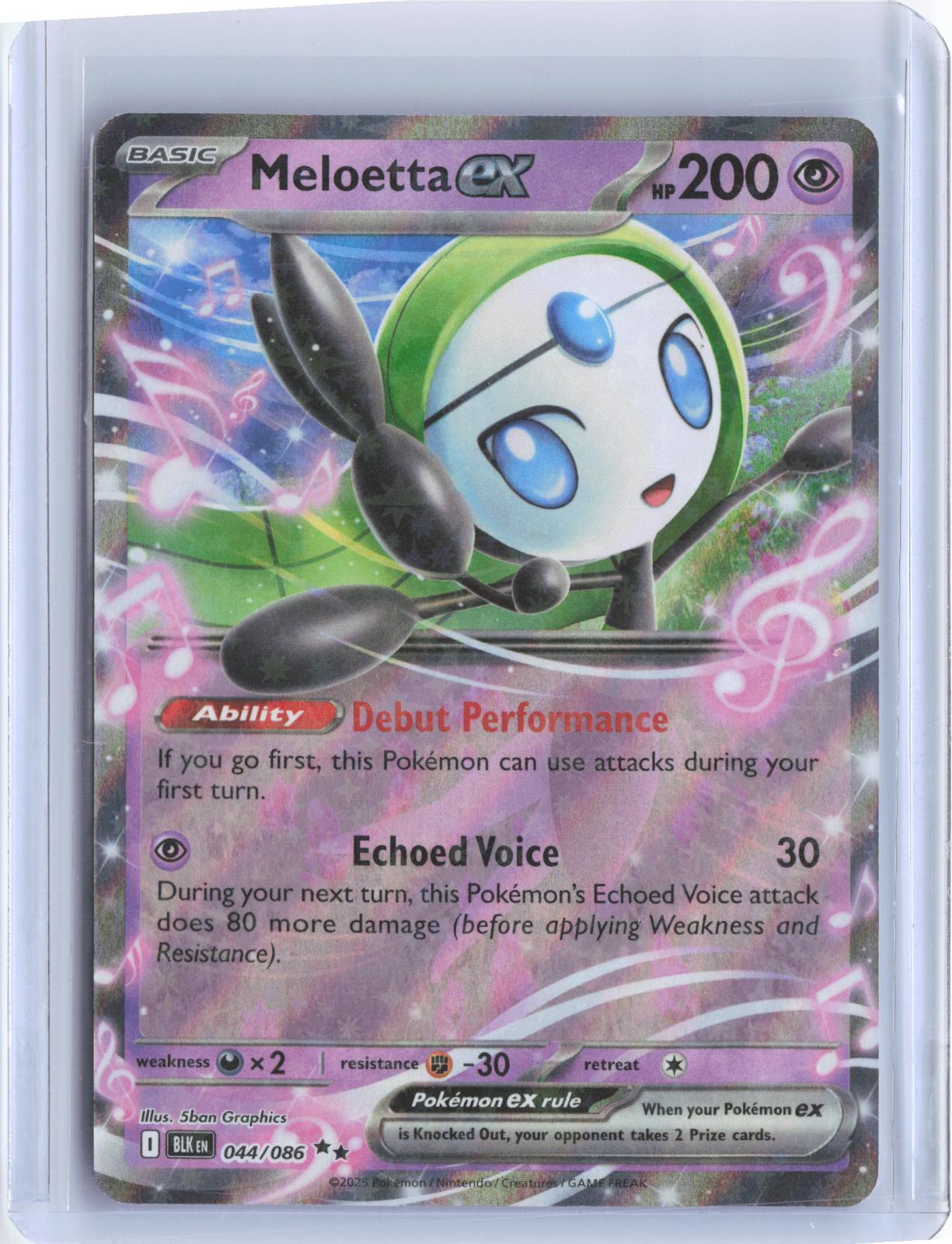 Meloetta ex 044/086 Holo Double Rare Black Bolt Pokemon