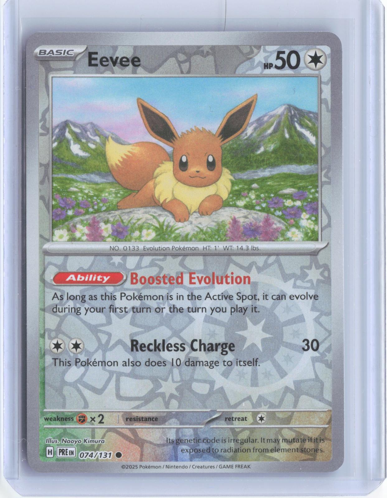 Eevee 074/131 Common Prismatic Evolutions Pokemon Reverse Holo TCG Card