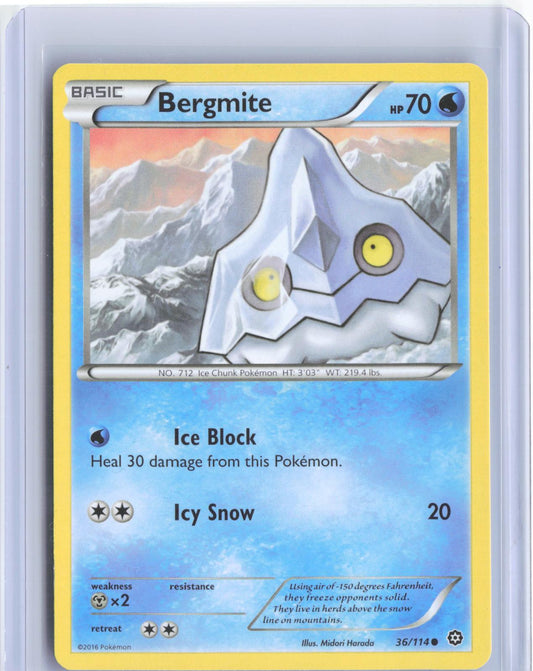 Bergmite 36/114 Common Steam Siege Pokemon TCG Card