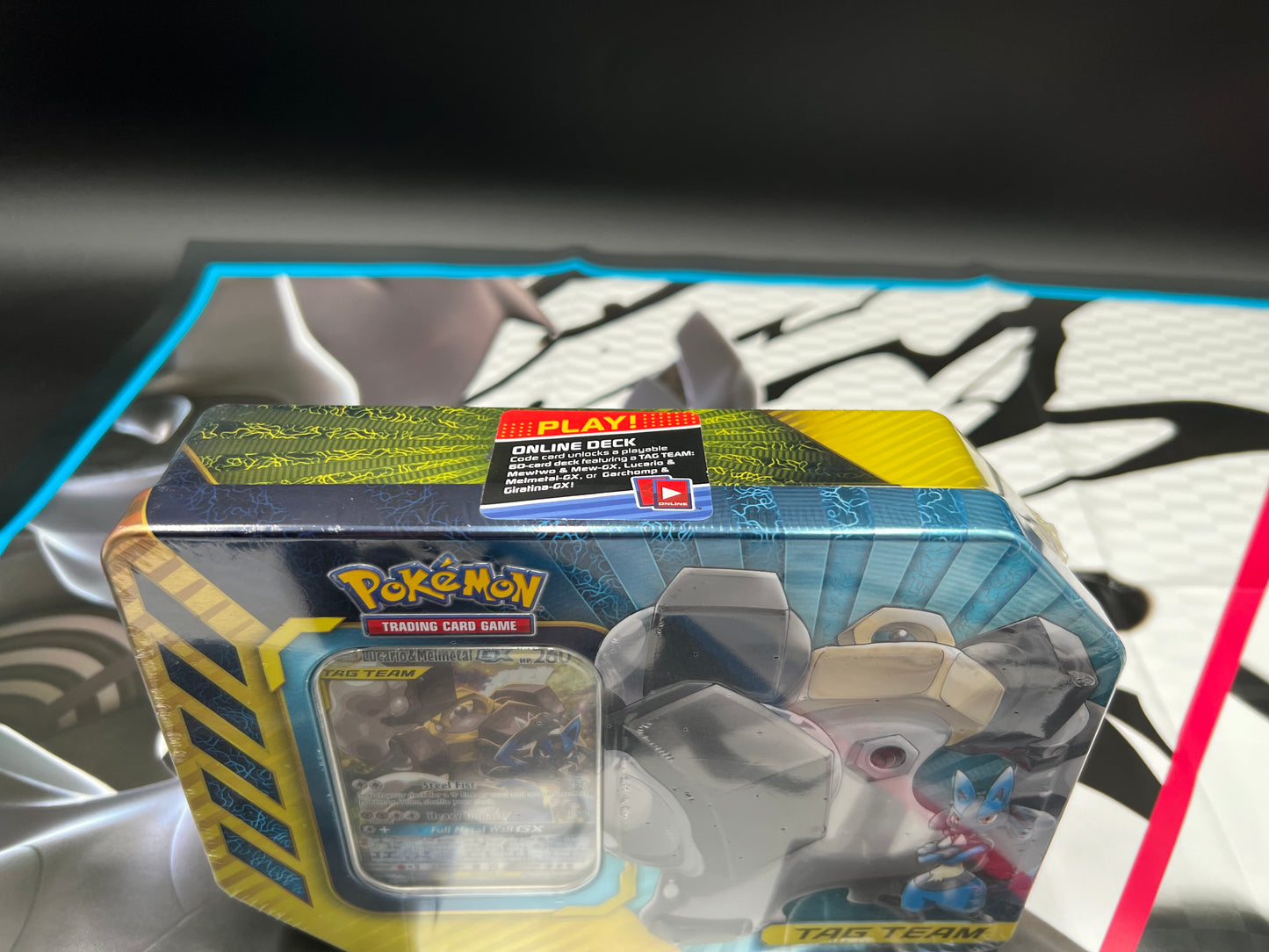 Power Partnership Tin [ Tag Team Lucario & Melmetal GX Promo SM 192 ] - SM - Unified Minds (SM11) Pokémon TCG New
