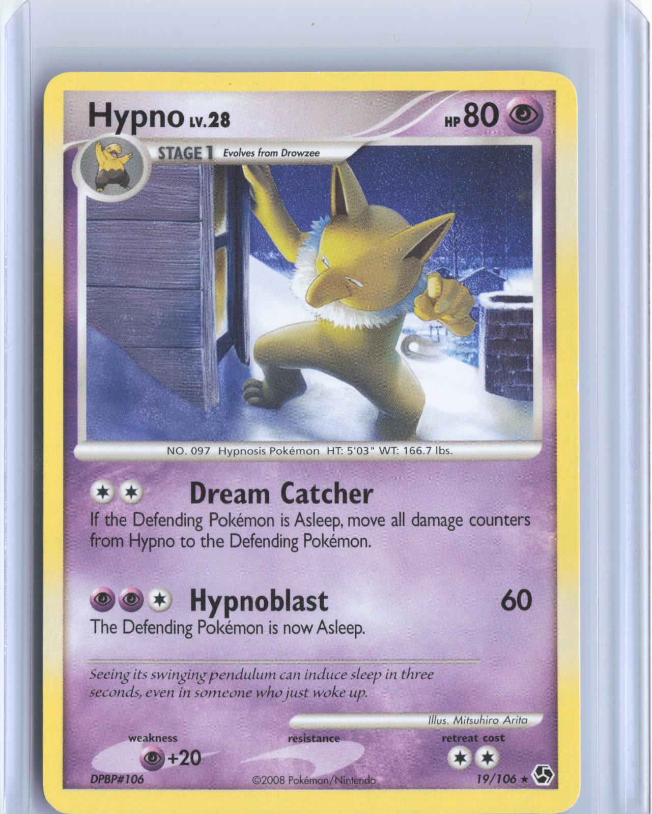 Hypno 19/106 Rare Great Encounters Pokemon TCG Card