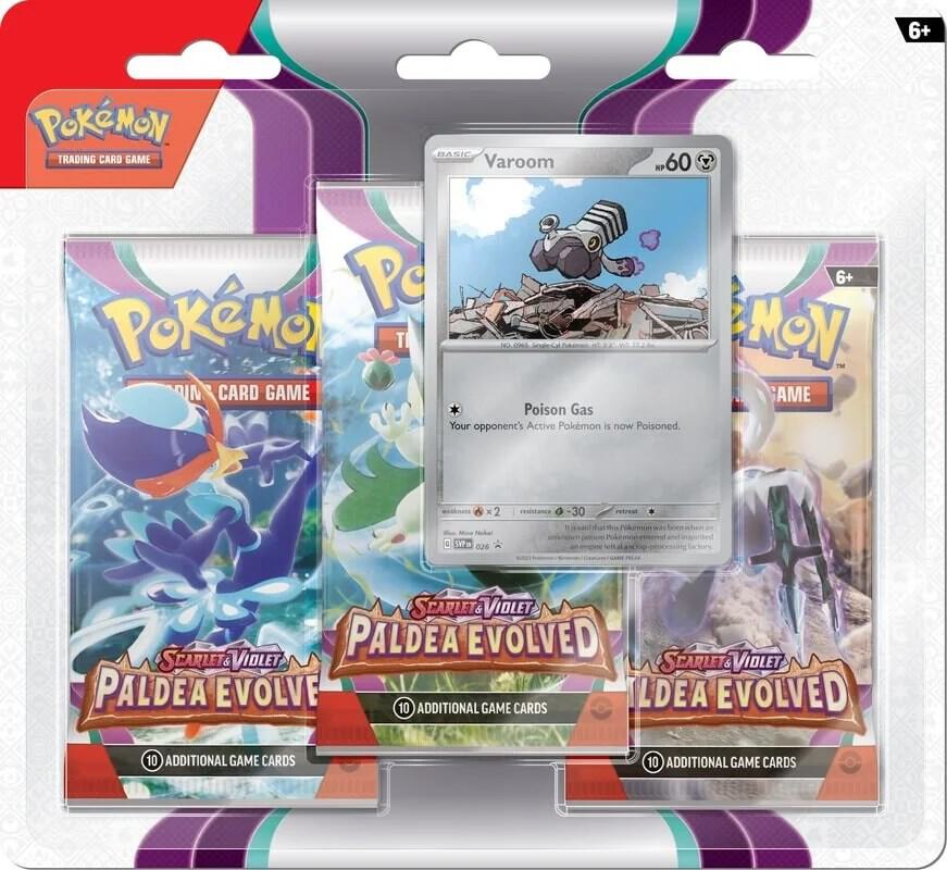 Paldea Evolved 3 Pack Blister [Varoom] - SV02: Paldea Evolved (PAL) Pokémon TCG