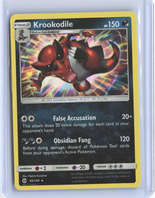 Krookodile 85/149 Holo Holo Rare SM Base Set Pokemon Reverse Holo TCG Card