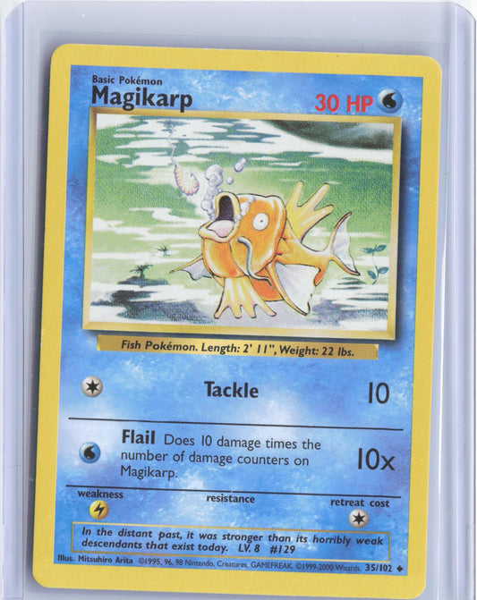 Magikarp 35/102 Uncommon Base Set Unlimited Pokemon TCG Card