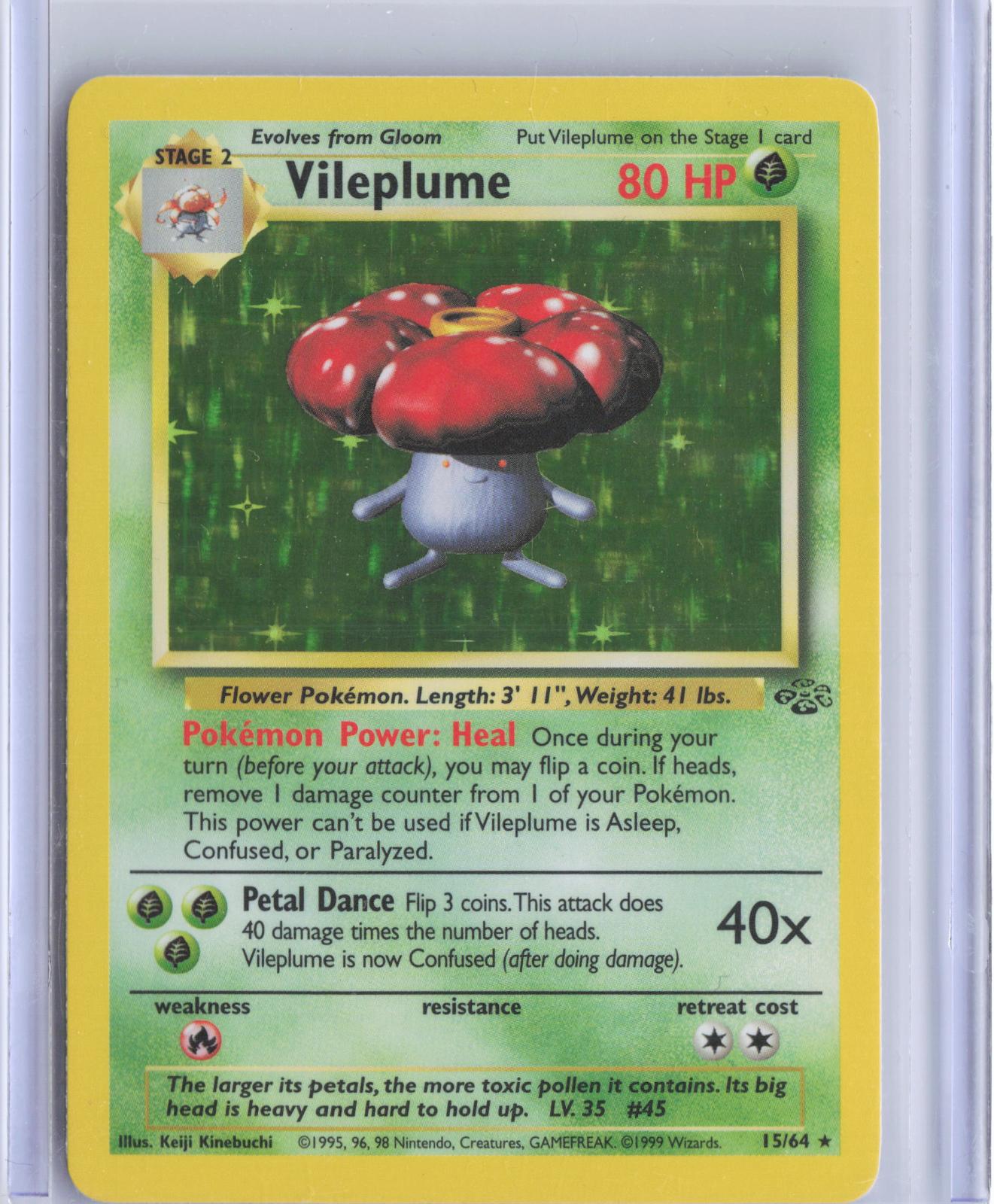 Vileplume 15/64 Holo Rare Jungle Pokemon Unlimited Holo TCG Card