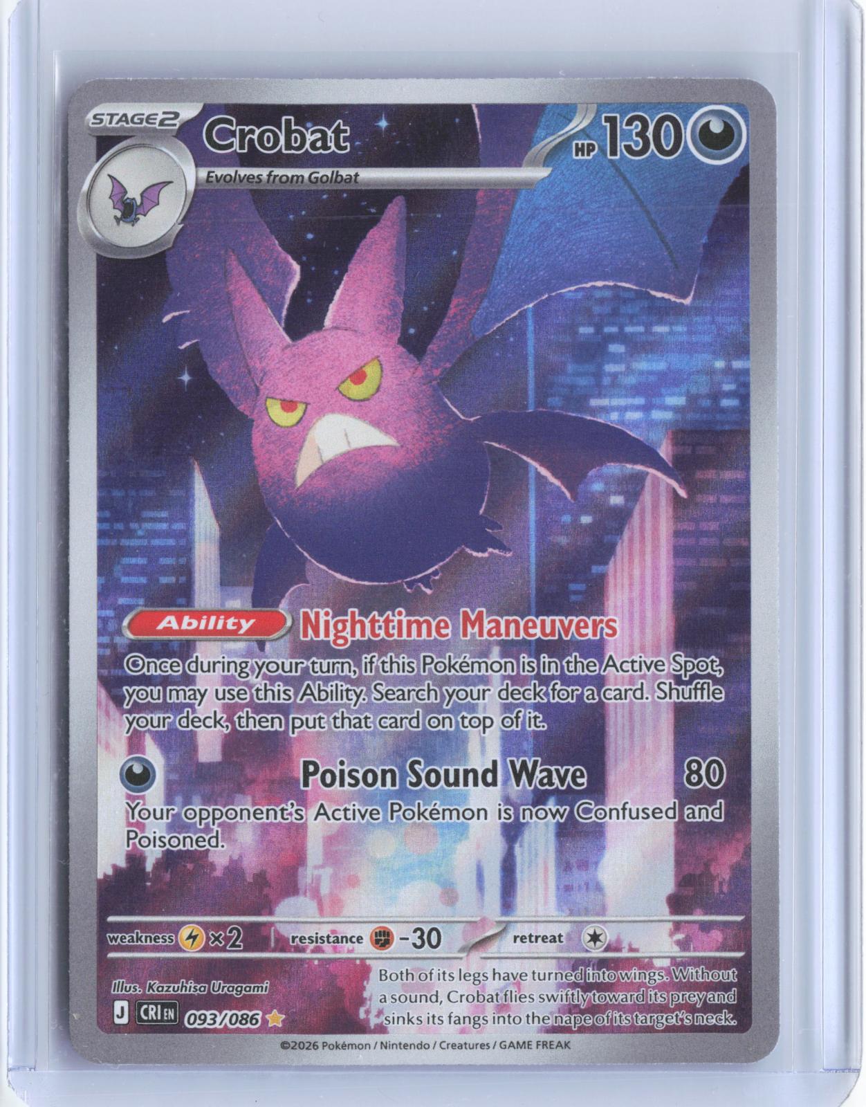 Crobat 093/086 Holo Illustration Rare Chaos Rising Pokemon
