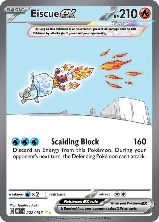 Eiscue ex - 222/197 - SV03: Obsidian Flames (OBF) Pokémon TCG