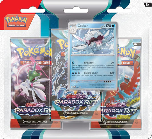 Paradox Rift 3 Pack Blister [Cetitan] - SV04: Paradox Rift (PAR) Pokémon TCG
