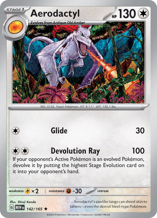 Aerodactyl 142/165 / Holo Rare - SV: Scarlet & Violet 151 (MEW) Pokémon Card TCG