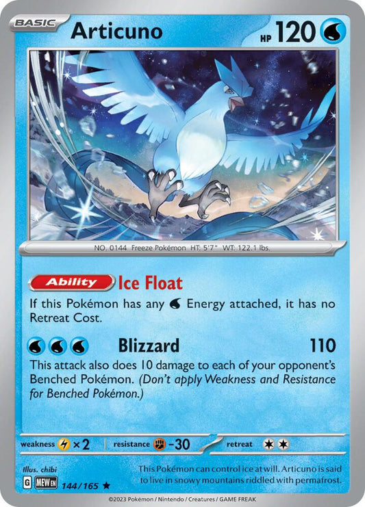 Articuno Holo 144/165 / Rare - SV: Scarlet & Violet 151 (MEW) Pokémon Card TCG
