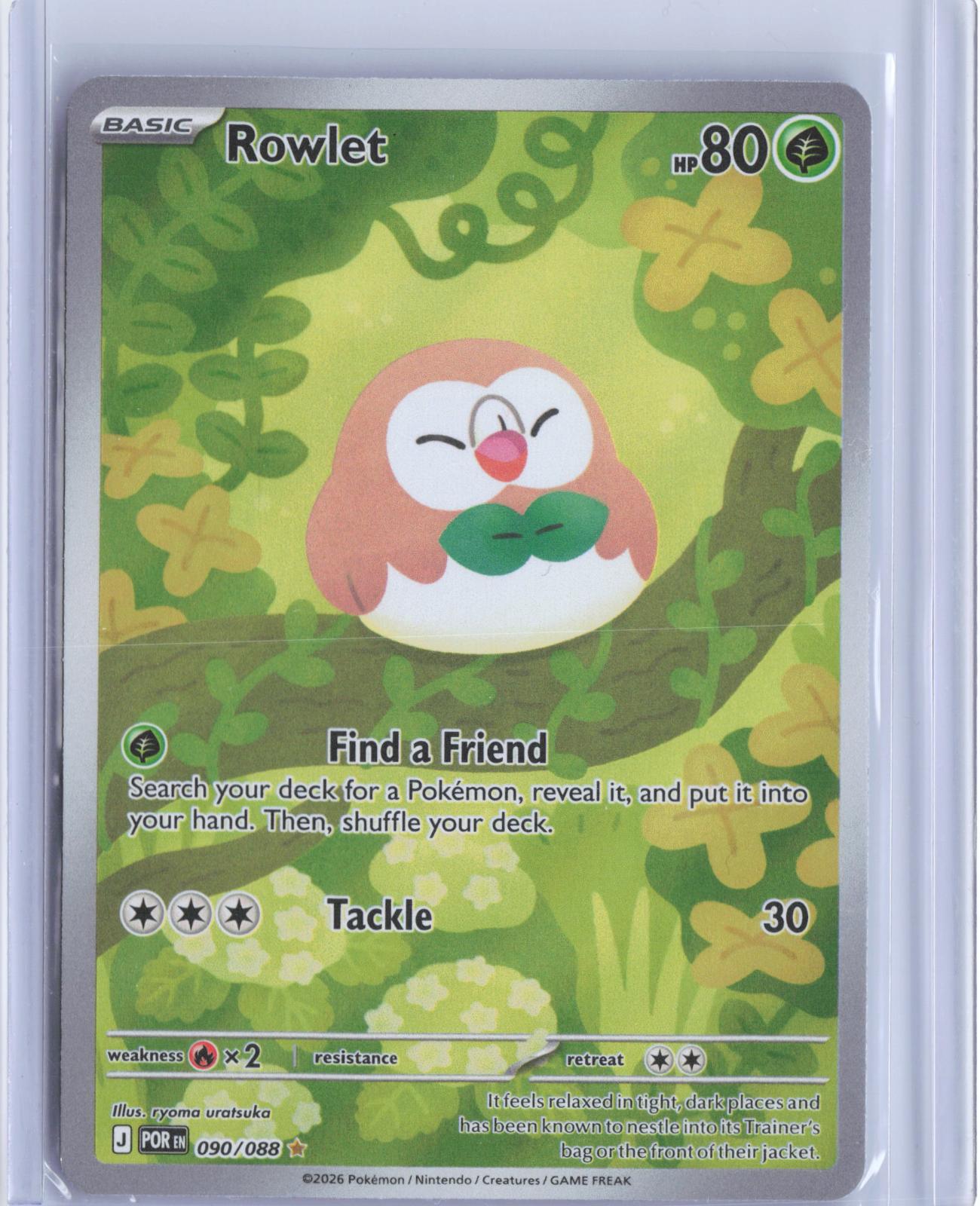 Rowlet 090/088 Holo Illustration Rare Perfect Order Pokemon TCG Card