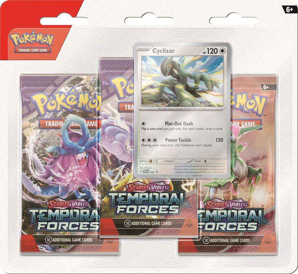 Temporal Forces 3 Pack Blister [Cyclizar] - SV05: Temporal Forces (TEF) Pokémon TCG
