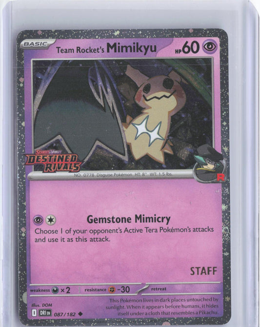 Team Rocket's Mimikyu (Prerelease) [Staff] 087/182 Holo Miscellaneous Cards & Products Pokemon