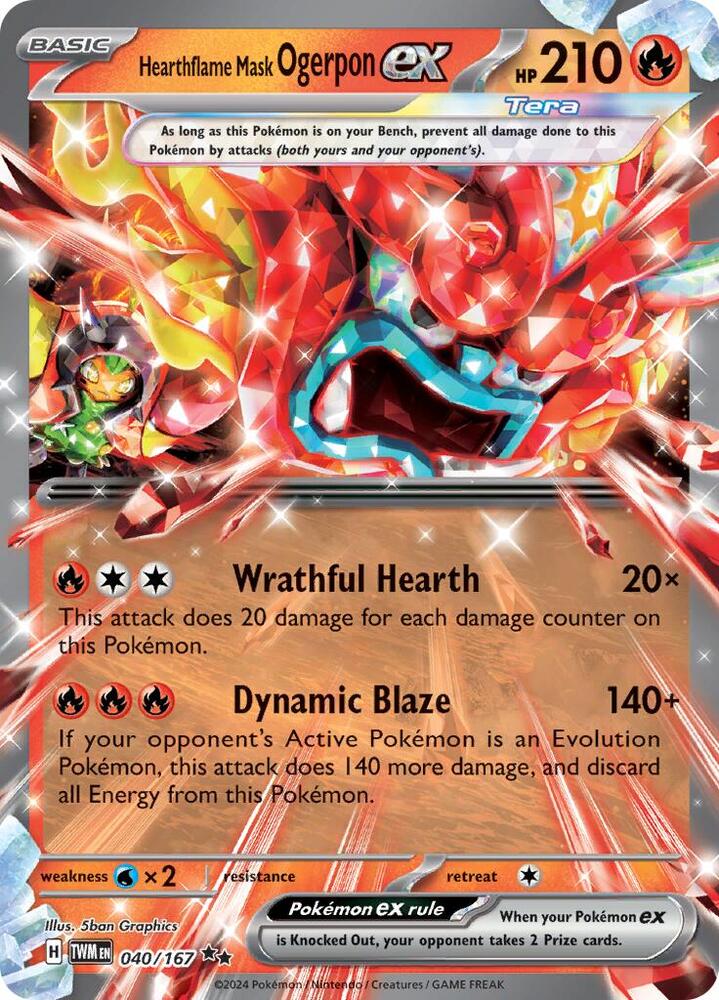 Hearthflame Mask Ogerpon ex - 040/167 - SV06: Twilight Masquerade (TWM) Pokémon Card TCG